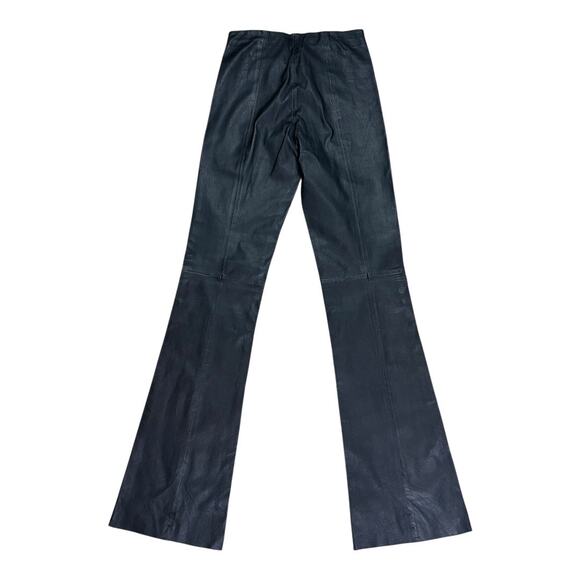 Remain Black Stretch Leather Bootcut Floral Pants Leggings Size 12 UK 6 US - Picture 3 of 6